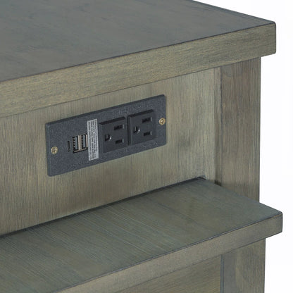 Kitchen Island Table with Expandable Countertop, Power Outlets &amp; Storage – Retro Style for Modern Homes