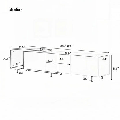 tv panel: Wooden Adjustable tv panel with Drawers, Fits TVs Up to 80 Inches