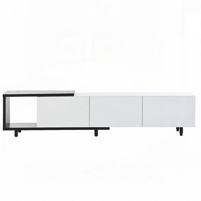tv panel: Wooden Adjustable tv panel with Drawers, Fits TVs Up to 80 Inches