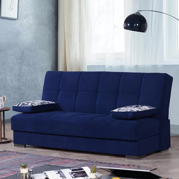 3 Seater Sofa: Soho 74 in. Fabric 3-Seater Twin 3-in-1 Sleeper Sofa Bed with Storage