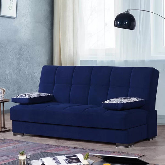 3 Seater Sofa: Soho 74 in. Fabric 3-Seater Twin 3-in-1 Sleeper Sofa Bed with Storage