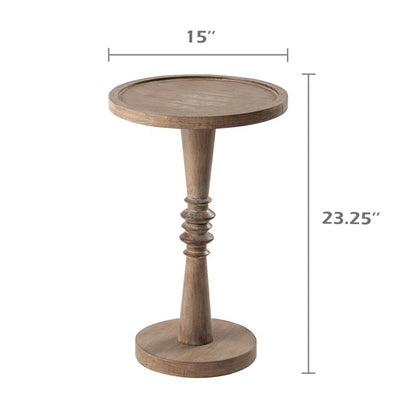 Small Drinking Table, Farmhouse Tray Top End Table, Distressed Natural Wood Color