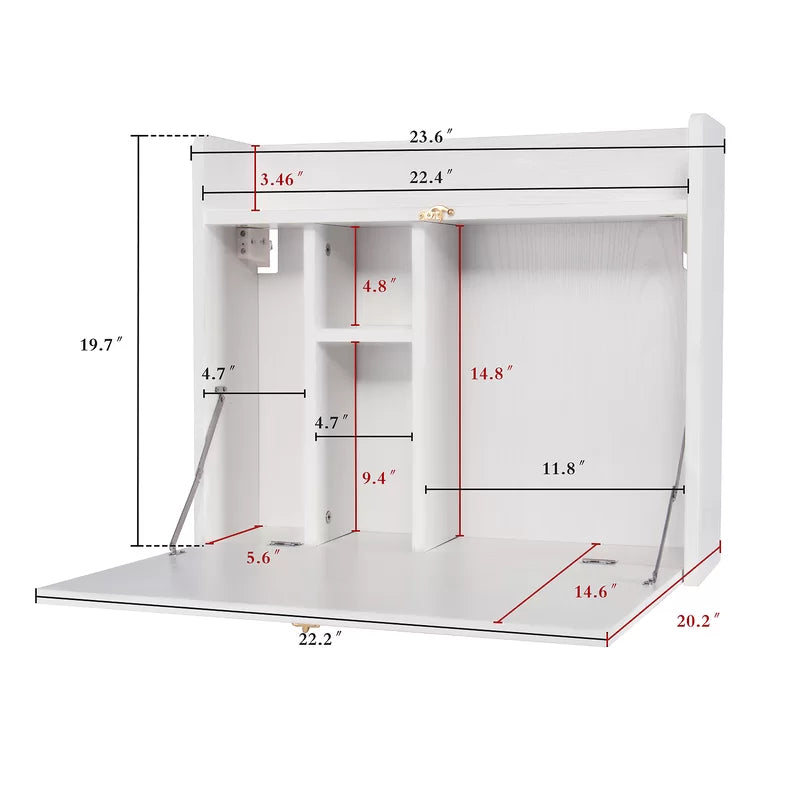 Folding Study Table: 23.6'' Desk