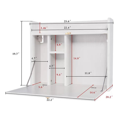Folding Study Table: 23.6'' Desk