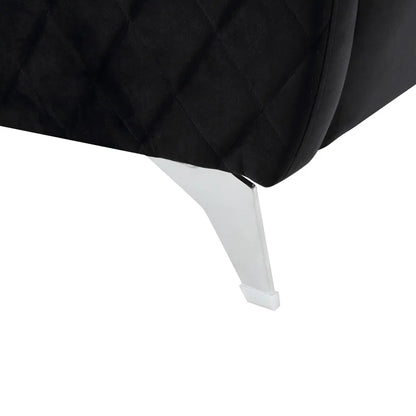 Luxury Sofa Sets: 2-Piece Black Velvet Sofa & Loveseat Set with Chrome Legs