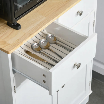 Microwave Stands: 67" White Kitchen Buffet Hutch – Pantry Cabinet with Adjustable Shelf, Drawers & Cupboard