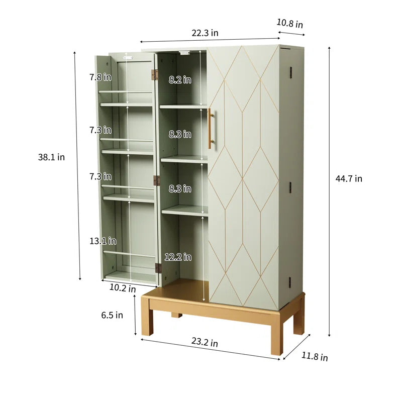 Microwave Stands: 45" Microwave Stand with Pantry Storage and Adjustable Kitchen Shelves
