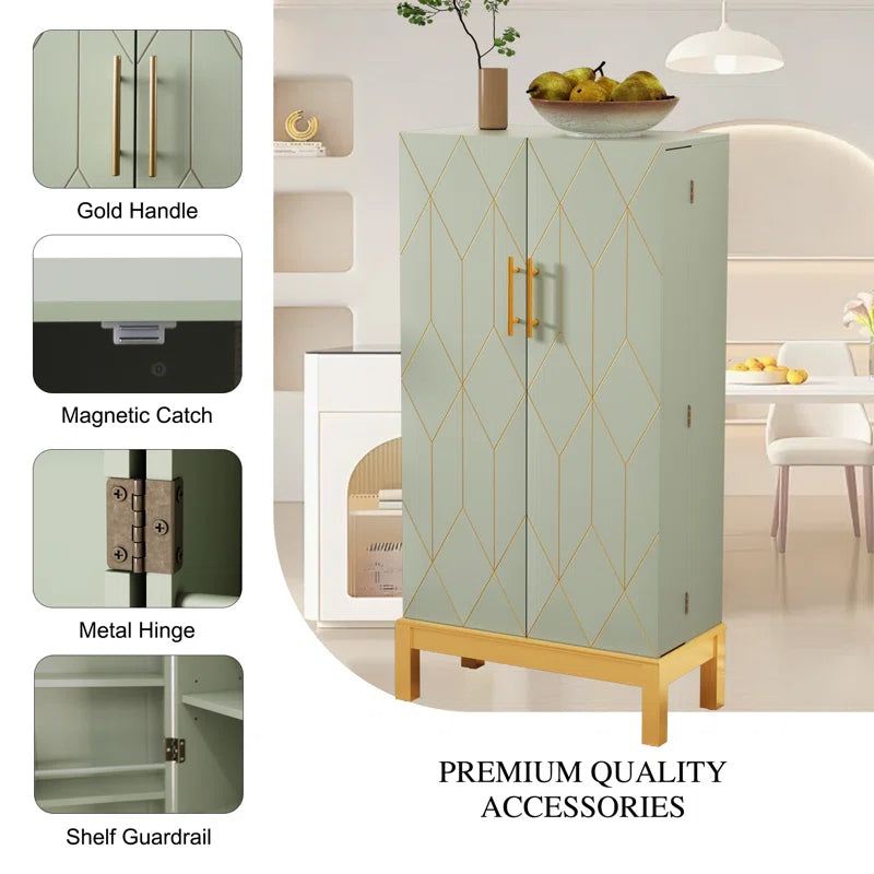 Microwave Stands: 45" Microwave Stand with Pantry Storage and Adjustable Kitchen Shelves