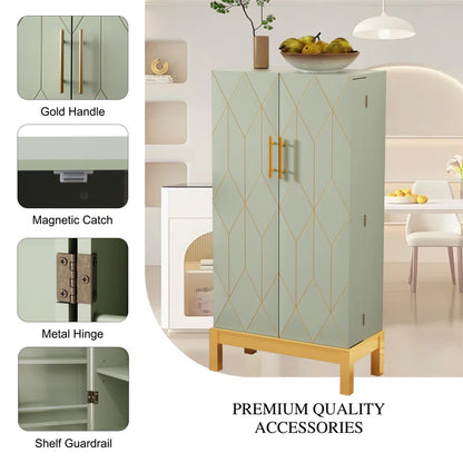 Microwave Stands: 45" Microwave Stand with Pantry Storage and Adjustable Kitchen Shelves