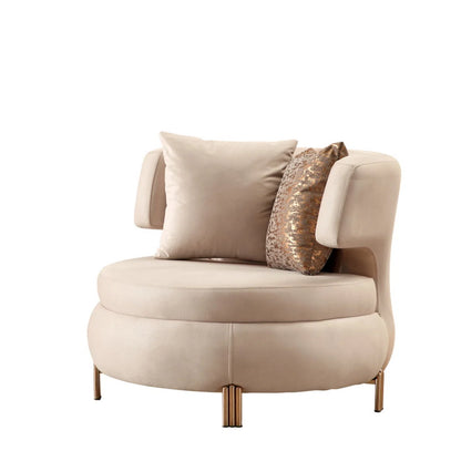 Luxury Sofa Sets: 5-Piece Cream Velvet Sofa Set with Rose Gold Legs & Coffee Table