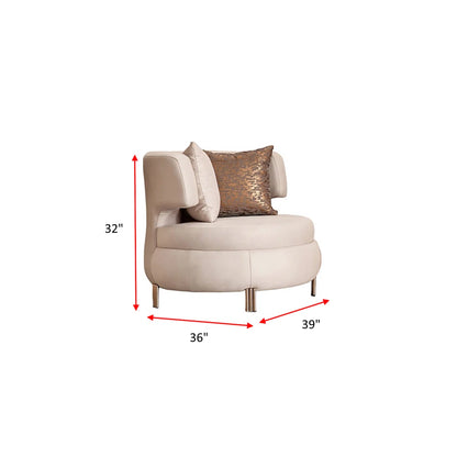 Luxury Sofa Sets: 5-Piece Cream Velvet Sofa Set with Rose Gold Legs & Coffee Table