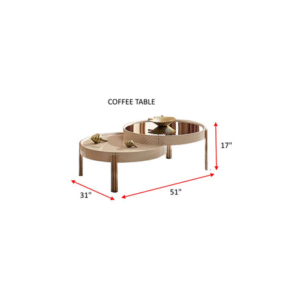 Luxury Sofa Sets: 5-Piece Cream Velvet Sofa Set with Rose Gold Legs & Coffee Table