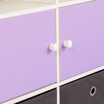 Kids Toy Storage Unit – Harper Orchard Dollhouse Bookcase with Bins in Purple & White