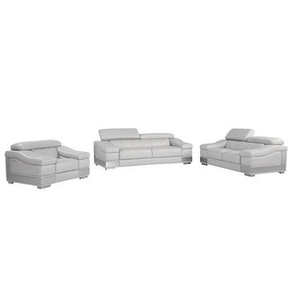 Luxury Sofa Sets: Hawkesbury Common 3-Piece Top Grain Italian Leather Sofa Set with Adjustable Headrests