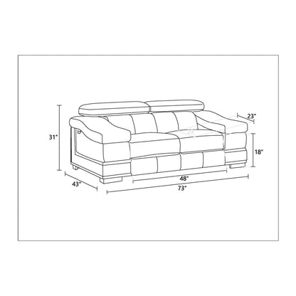 Luxury Sofa Sets: Hawkesbury Common 3-Piece Top Grain Italian Leather Sofa Set with Adjustable Headrests