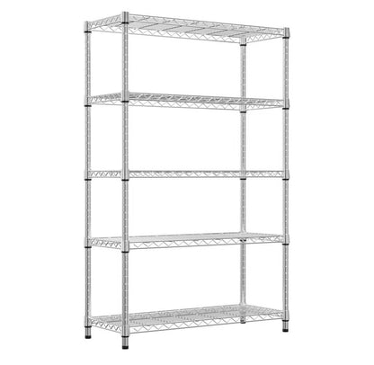 Kitchen Racks: 5-Tier sturdy steel storage shelving unit with movable shelves