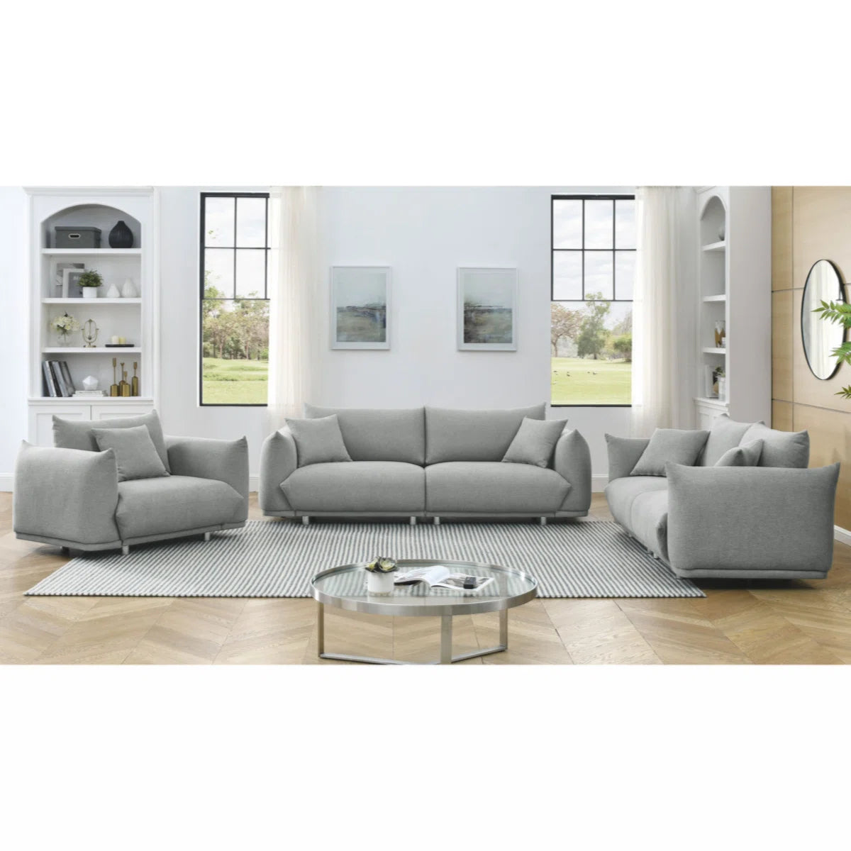 7 Seater Sofa Set: 3-Piece Living Room Furniture Collection Set