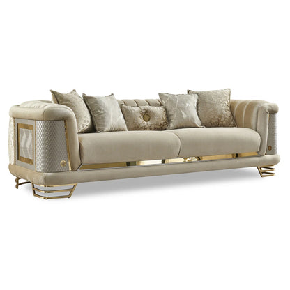 Luxury Sofa Sets: Luxury Velvet 3-Piece Sofa Set with Gold Legs – Sofa, Loveseat & Chair