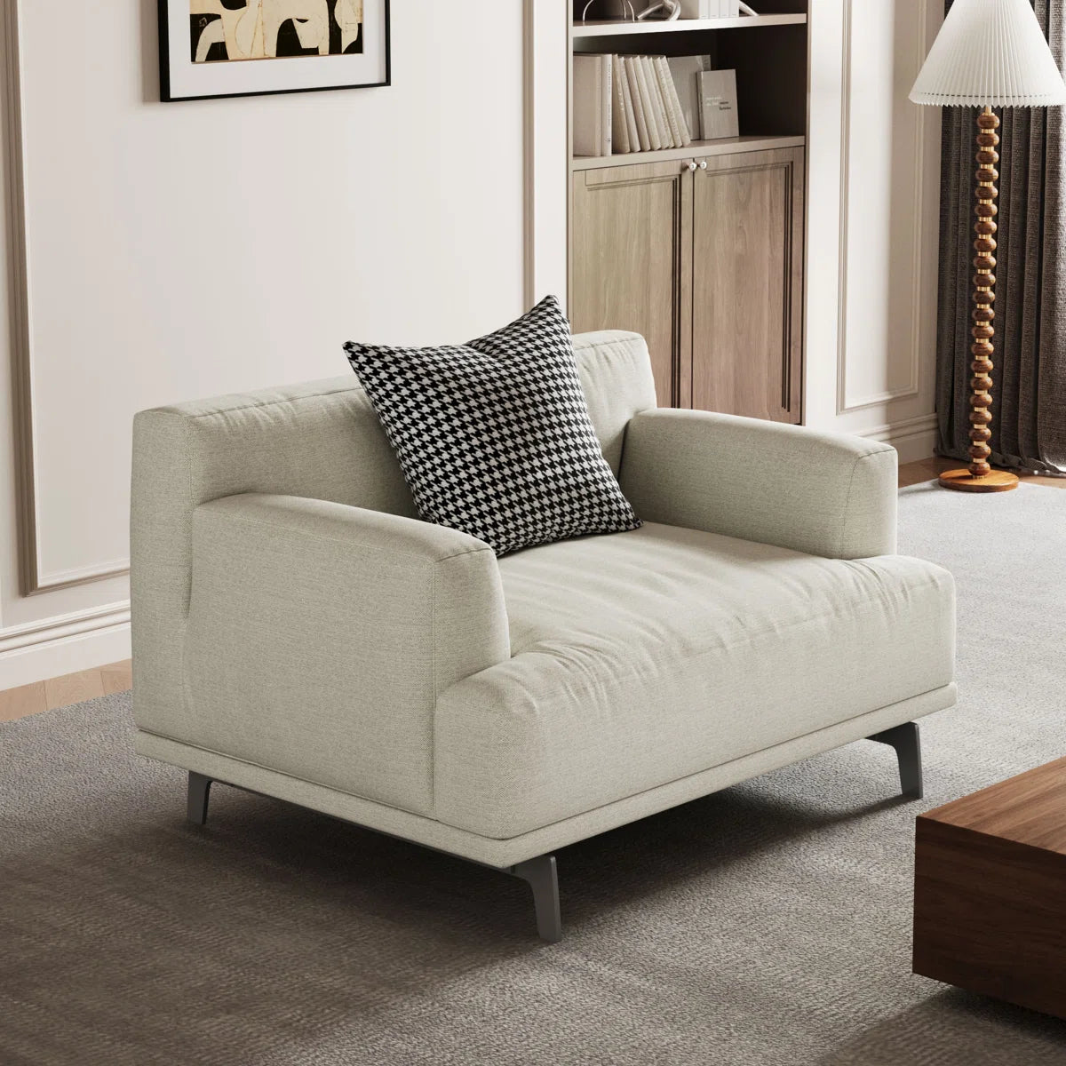 Luxury Sofa Sets: Off-White Linen Modular Sofa Set with Chaise, 3 Sofas & Loveseat