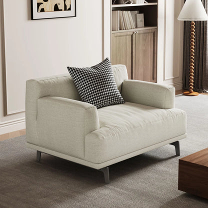 Luxury Sofa Sets: Off-White Linen Modular Sofa Set with Chaise, 3 Sofas & Loveseat