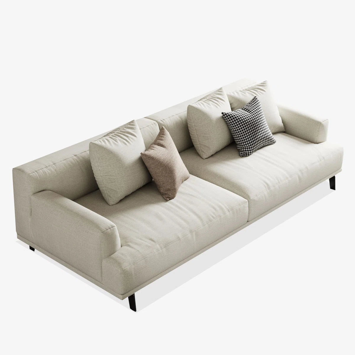 Luxury Sofa Sets: Off-White Linen Modular Sofa Set with Chaise, 3 Sofas & Loveseat