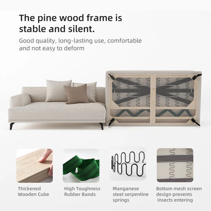 Luxury Sofa Sets: Off-White Linen Modular Sofa Set with Chaise, 3 Sofas & Loveseat