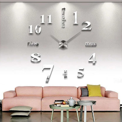 Home Decor: 3D Wall Clock Silver