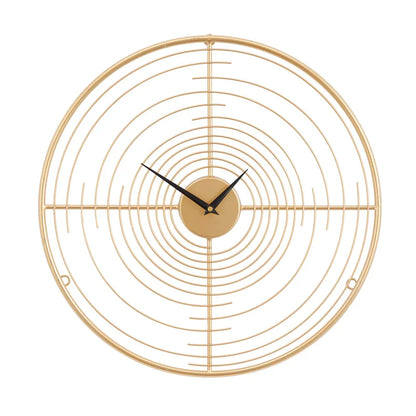 Home Decor: Gold Metal Wall Clock Round