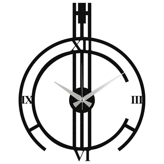 Home Decor: Metal Wall Clock Black