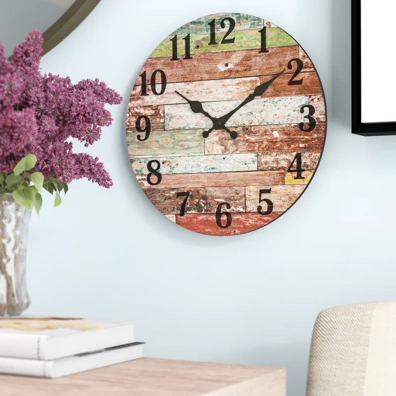 Home Decor: Multicolor Wood Wall Clock