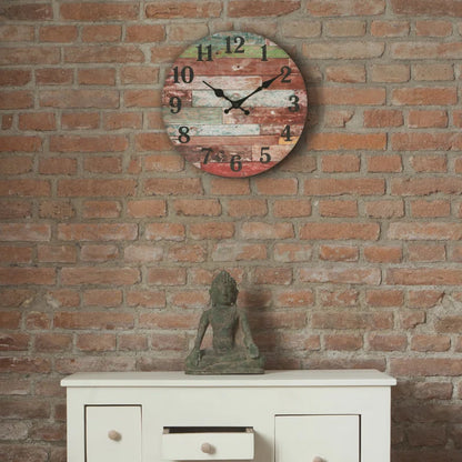 Home Decor: Multicolor Wood Wall Clock