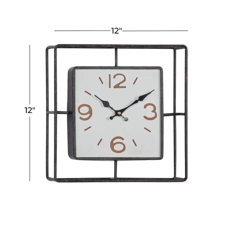 Home Decor: Square Metal Wall Clock