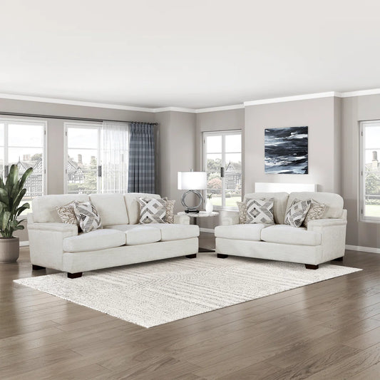 7 Seater Sofa Set: Modern Arms Chenille 2-Piece Living Room Sets