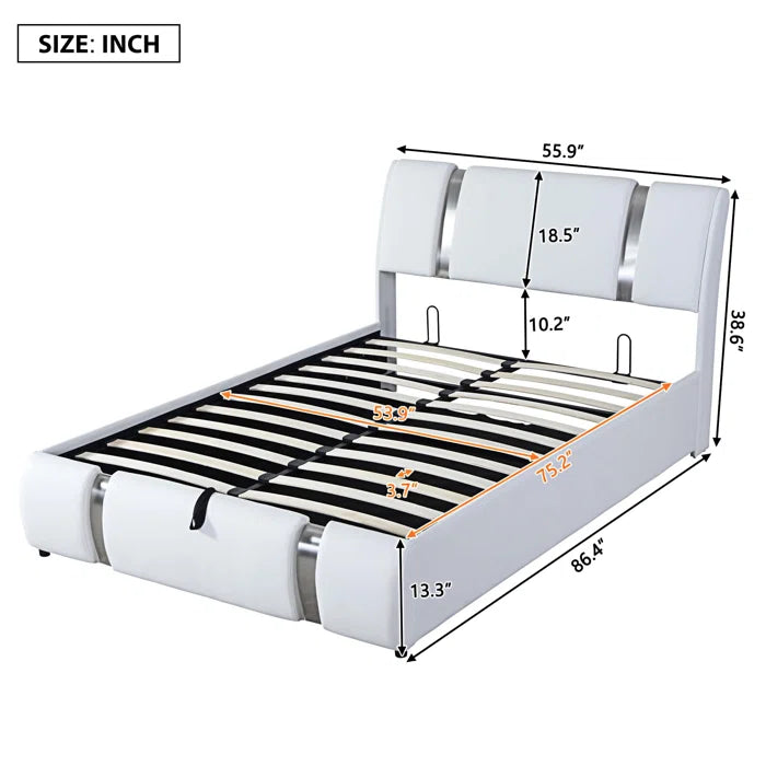 Hydraulic Bed: Aarav Upholstered Storage Bed