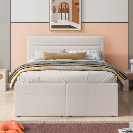 Hydraulic Bed: Aristida Upholstered Storage Bed