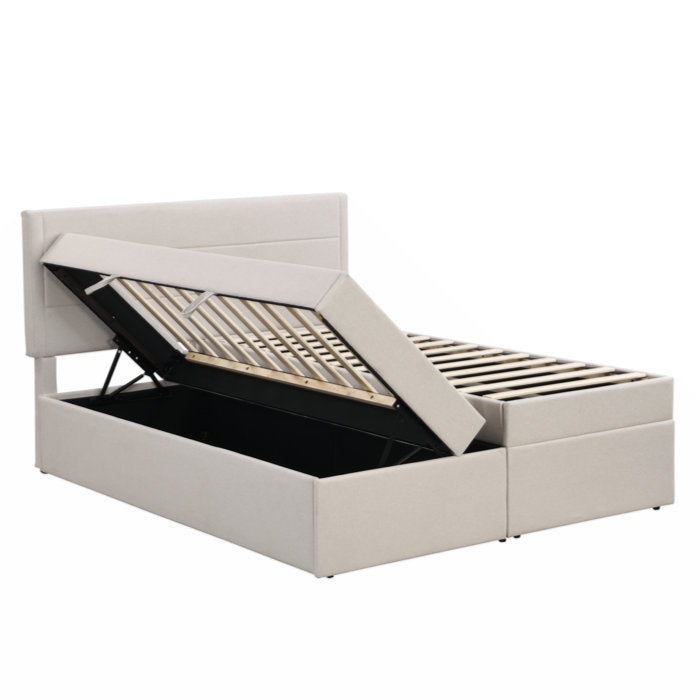 Hydraulic Bed: Aristida Upholstered Storage Bed