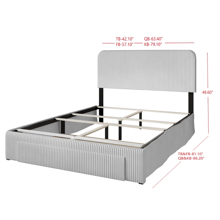 Hydraulic Bed: Audeline Upholstered Storage Bed