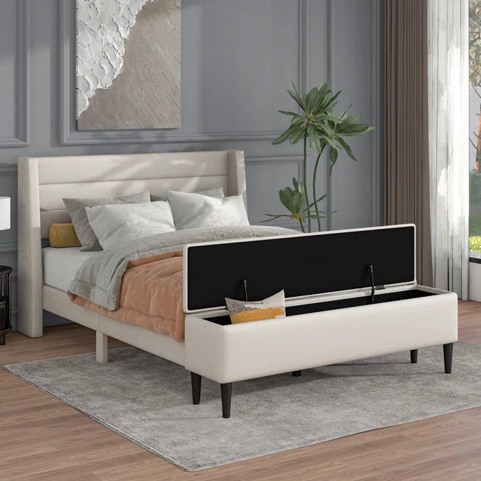 Hydraulic Bed: Bestar Upholstered Storage Bed
