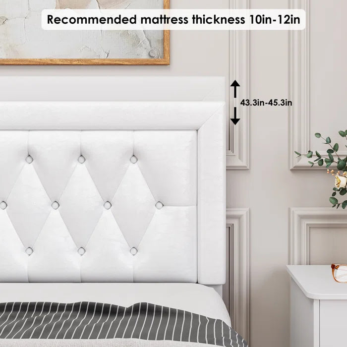 Hydraulic Bed: Binghamton Upholstered Platform Storage Bed with 2 drawers
