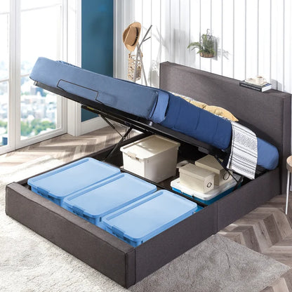 Hydraulic Bed: Boryschtsck Upholstered Storage Bed