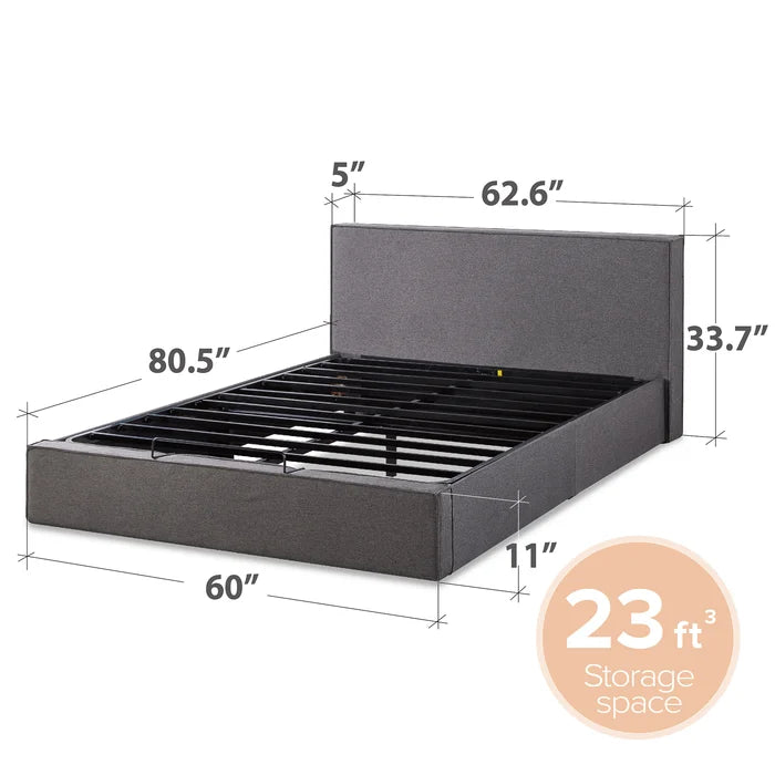 Hydraulic Bed: Boryschtsck Upholstered Storage Bed