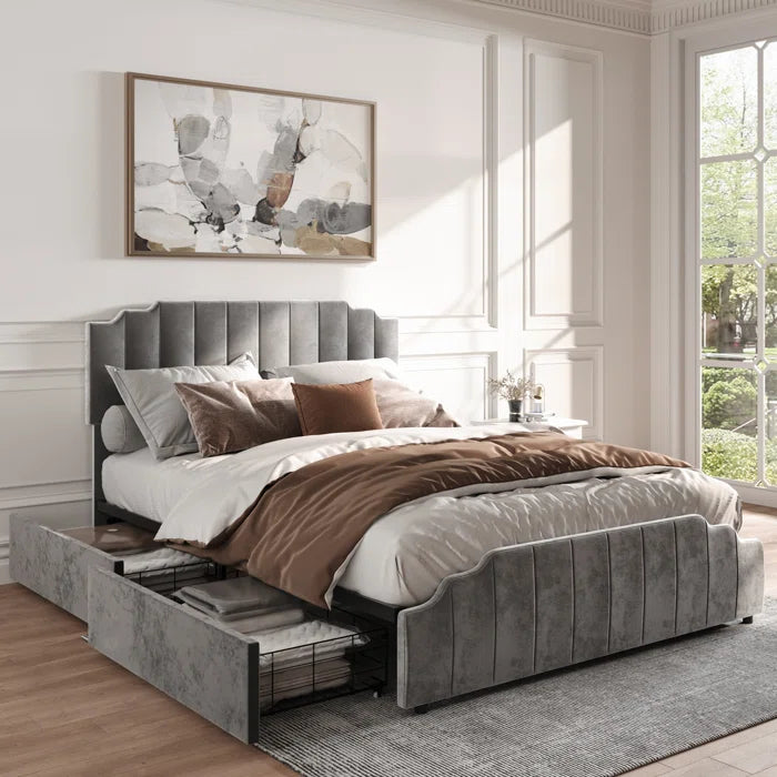 Hydraulic Bed: Charliemae Upholstered Storage Bed