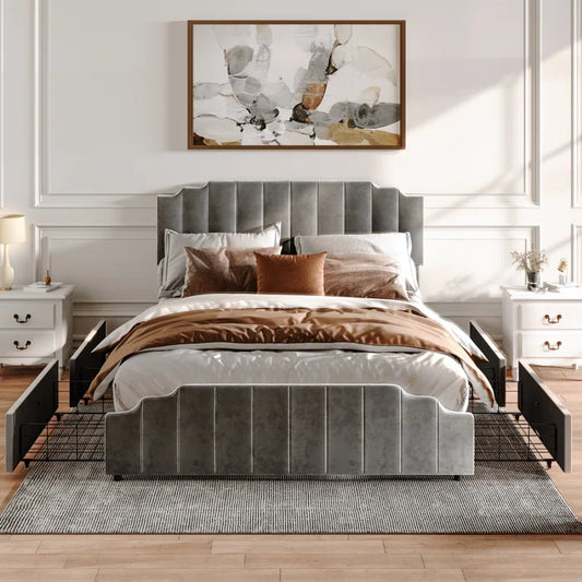 Hydraulic Bed: Charliemae Upholstered Storage Bed