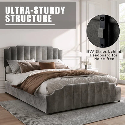 Hydraulic Bed: Charliemae Upholstered Storage Bed