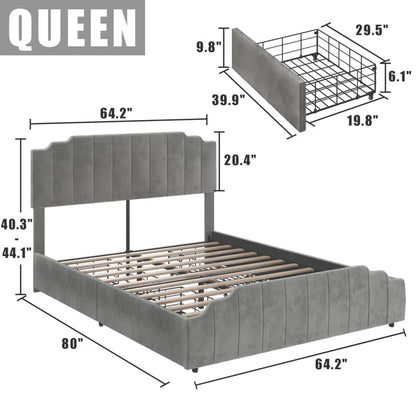 Hydraulic Bed: Charliemae Upholstered Storage Bed