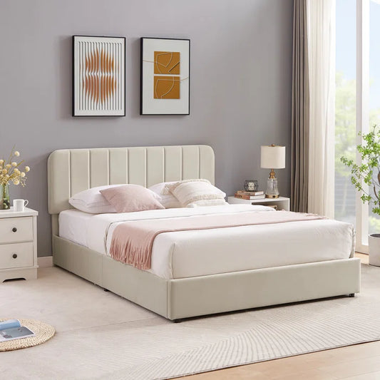 Hydraulic Bed: Upholstered Storage Bed