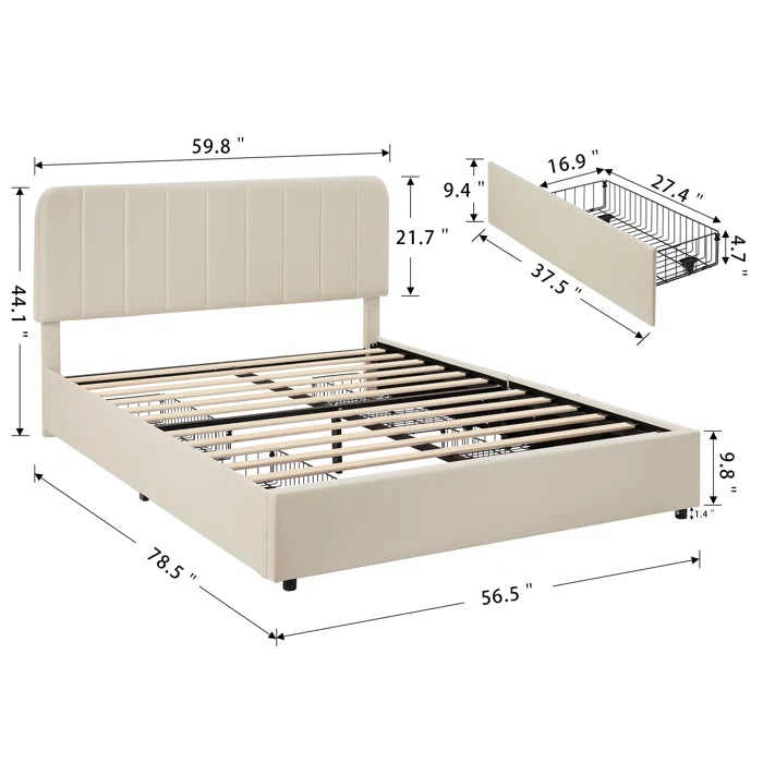 Hydraulic Bed: Upholstered Storage Bed