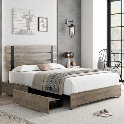 Hydraulic Bed: Em Storage Bed With 4 Drawers