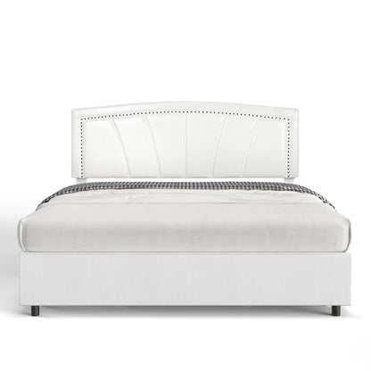 Hydraulic Bed: Faux Leather Storage Bed Queen Size