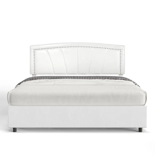 Hydraulic Bed: Faux Leather Storage Bed Queen Size